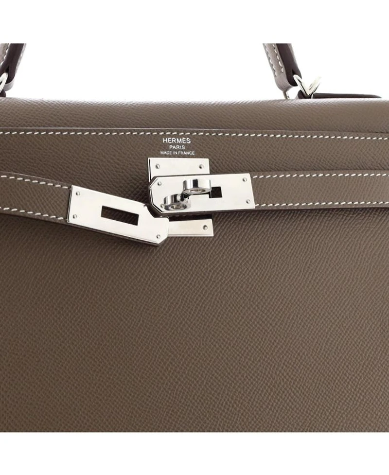 Kelly 28 Handbag Epsom with Palladium Hardware