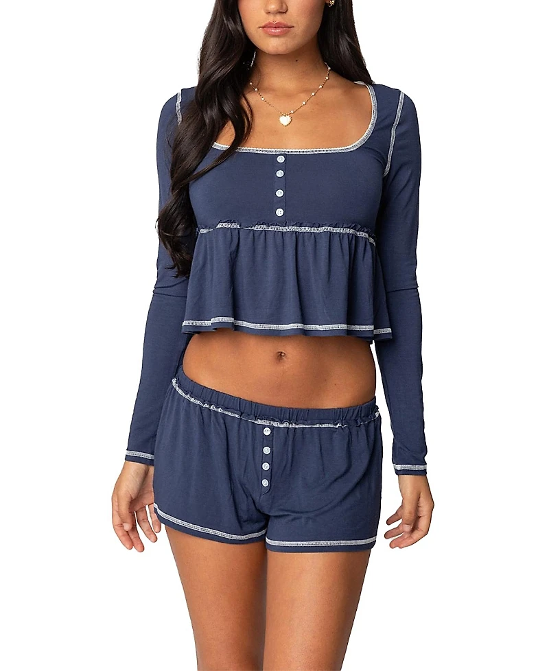 Edikted Arianne Contrast Babydoll Top