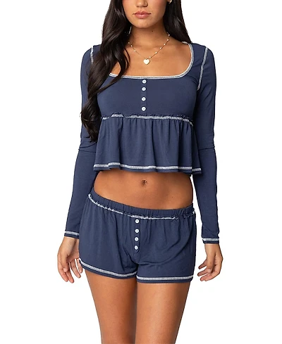 Edikted Arianne Contrast Babydoll Top
