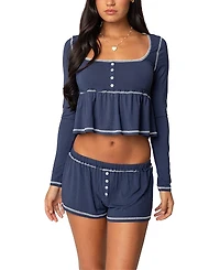 Edikted Arianne Contrast Babydoll Top