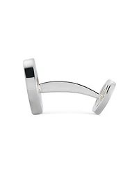 Men's Sterling Silver Interlocking G Black Enamel Cufflinks