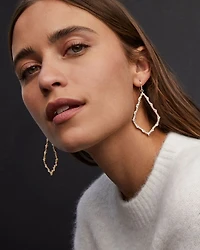 Sophee 14K Gold Plated Cubic Zirconia Open Frame Drop Earrings