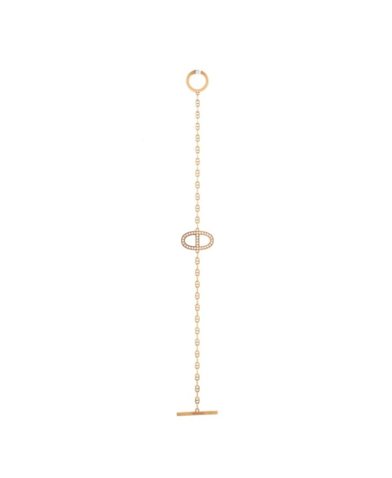 Chaine d'Ancre Contour Bracelet 18K Rose Gold with Diamonds