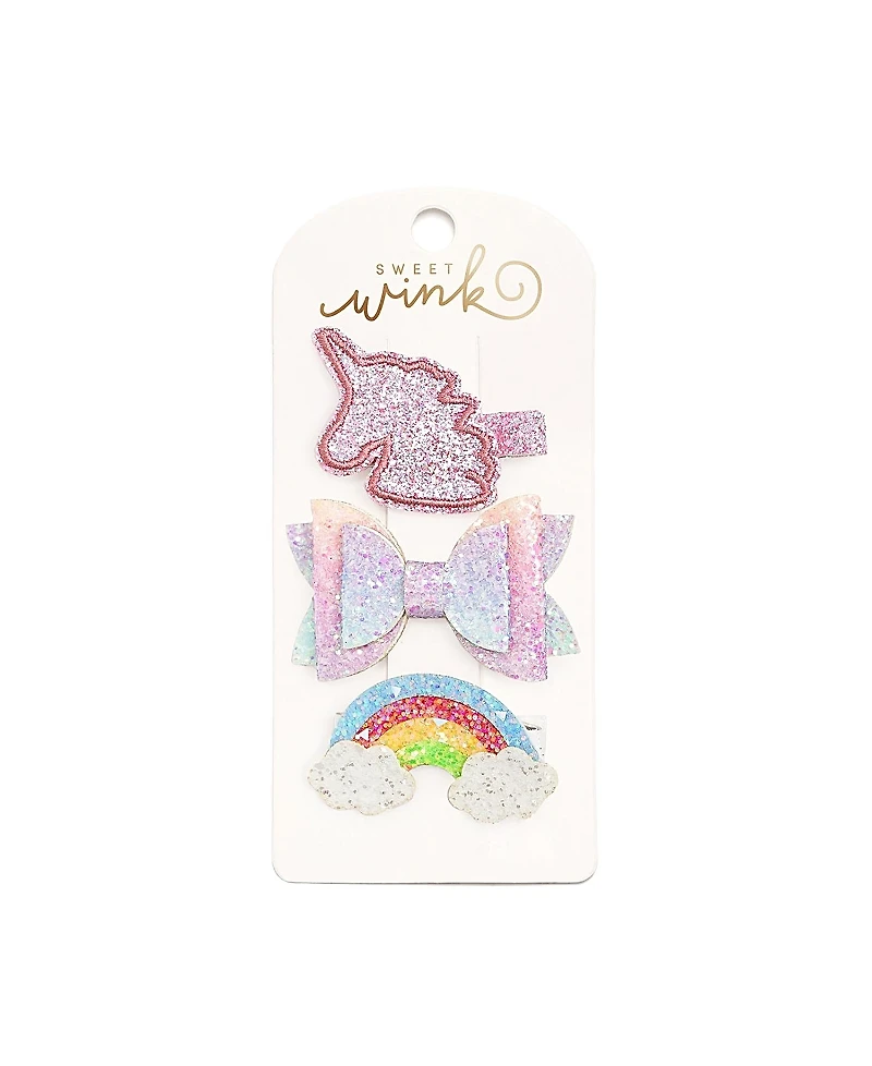 Sweet Wink Girls' Unicorn Rainbow Clip Set - Little Kid, Big Kid