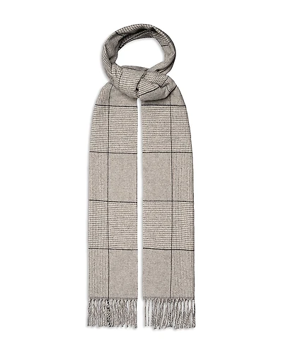 Eton Prince Of Wales Check Cashmere Scarf