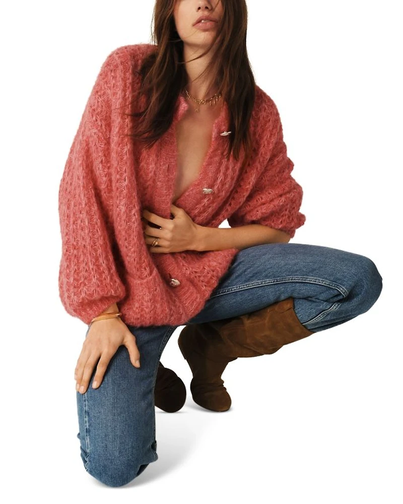 Bosic Round Neck Cardigan Sweater