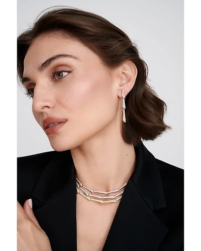 18K Gold One Diamond Collar Necklace