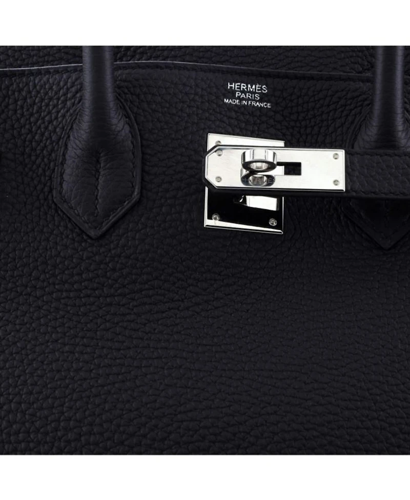 Pre-Owned HERMES Pre-Owned Hermes Birkin 30 Handbag Black Togo with Palladium Hardware