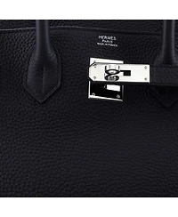 Pre-Owned HERMES Pre-Owned Hermes Birkin 30 Handbag Black Togo with Palladium Hardware