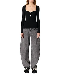 Low Neck Rib Knit Jumper