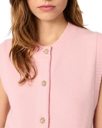 Sleeveless Wool Blend Cardigan