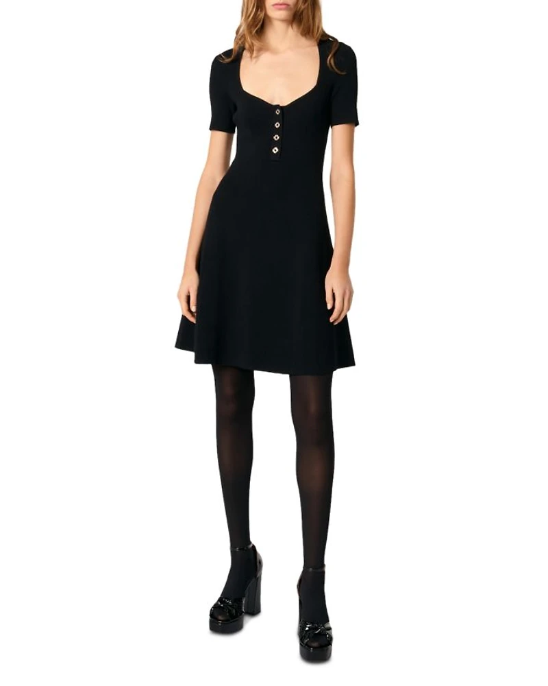 Rib Knit Short Dress