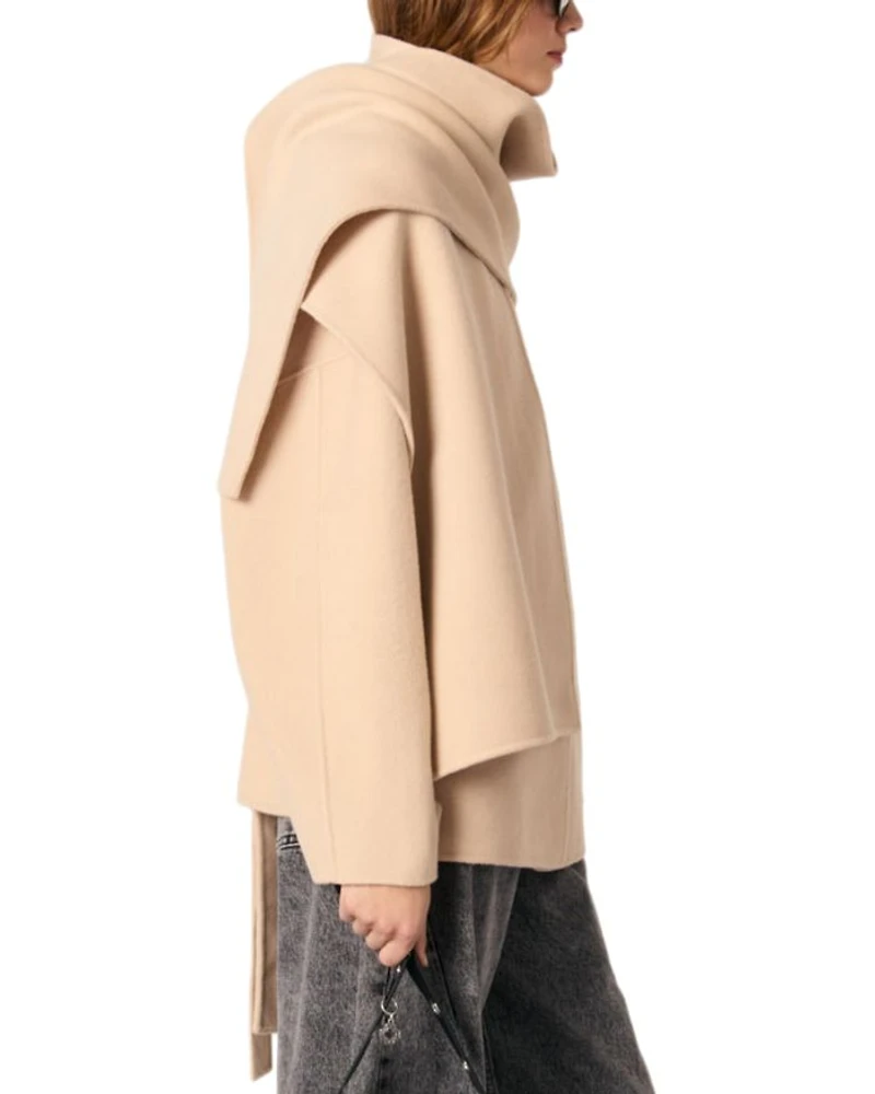 Double-Faced Coat with Scarf