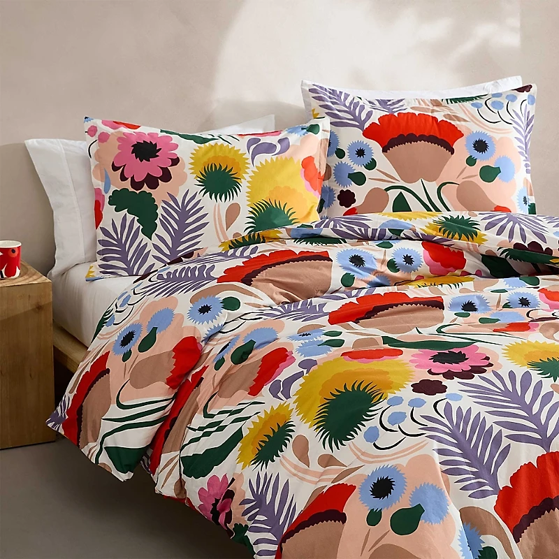 Marimekko Ojakellukka Cotton Percale 3 Piece Comforter Set