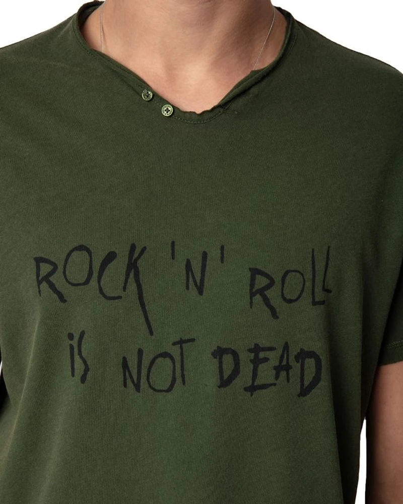 Monasti Cotton Rock 'N' Roll Graphic Henley