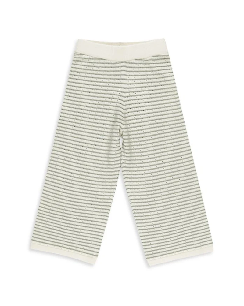 Girls' Knit Striped Wide Leg Pants - Little Kid