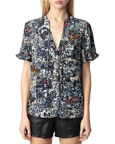 Tafiz Soft Butterfly Print Top