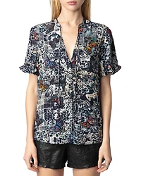 Tafiz Soft Butterfly Print Top