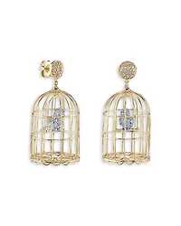 Sydney Evan 14K Yellow Gold Diamond Albert Cage Drop Earrings