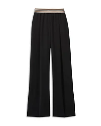 Petites Abs Striped Waistband Wide Leg Trousers