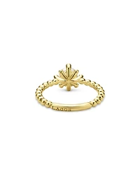 18K Yellow Gold Luna Cultured Pearl & Diamond Fleur Ring