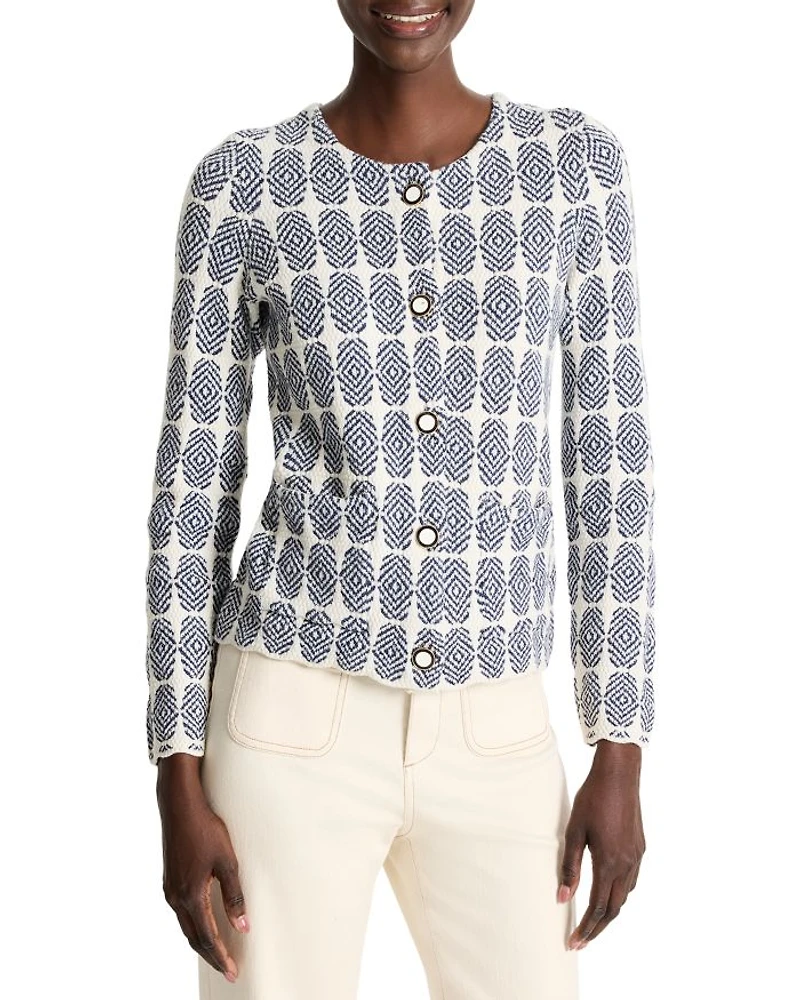 Stacked Medallions Knit Jacket