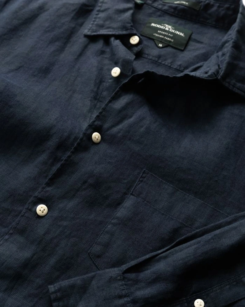 North River Slim Fit Printed Linen Shirt