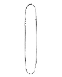 Sterling Silver Caviar Beaded Necklace, 16-18"