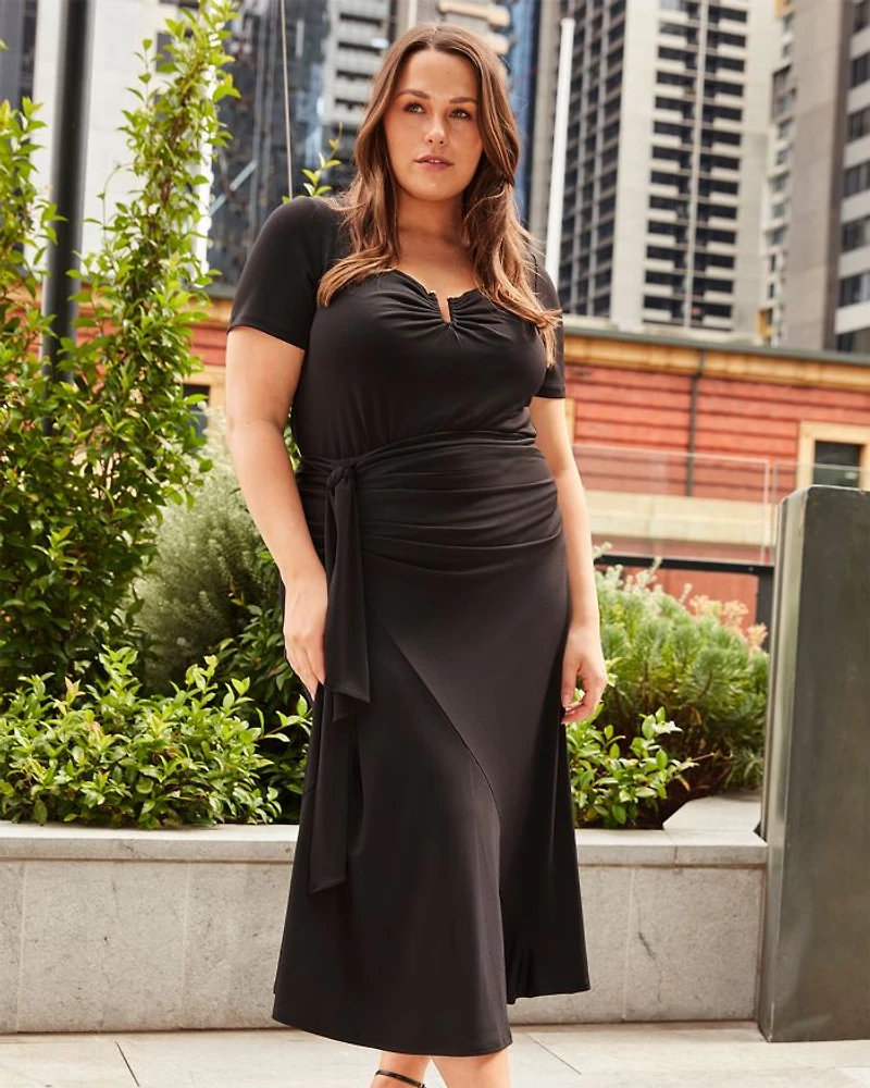 Plus Octavia Faux Wrap Skirt