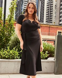 Plus Octavia Faux Wrap Skirt