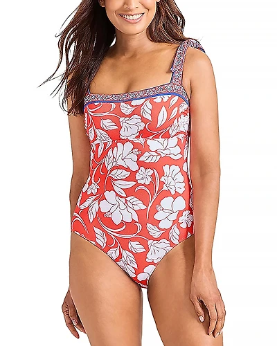 Tommy Bahama Island Cays Citrus Coral One Piece Swimsuit
