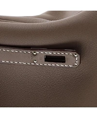 Pre-Owned HERMES Kelly 25 Handbag Grey Swift with Palladium Hardware