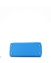 Pre-Owned HERMES Kelly 28 Handbag Verso Evercolor with Palladium Hardware