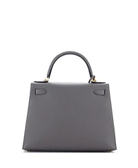 Pre-Owned HERMES Kelly 28 Handbag Grey Epsom with Gold Hardware