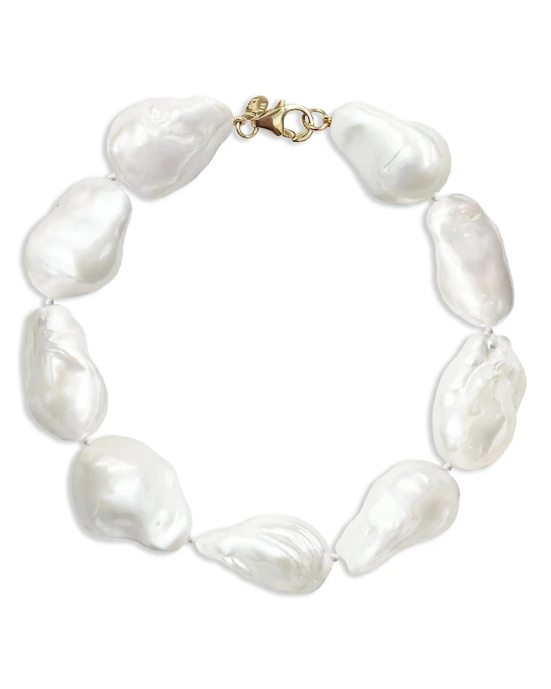 Bloomingdale's Fine Collection 14K Yellow Gold Baroque Pearl Bracelet