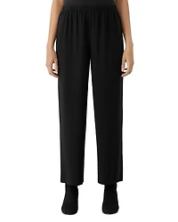 Silk Straight Ankle Pants