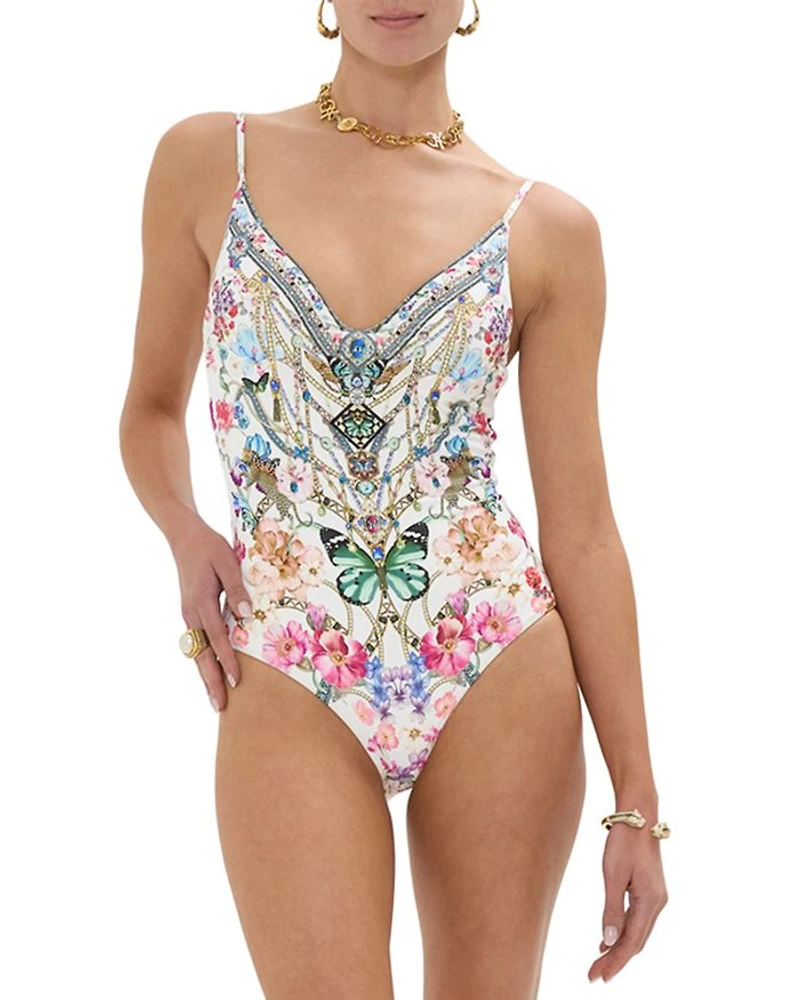 Wired V Neck One Piece Swimsuit Monserrate Magic