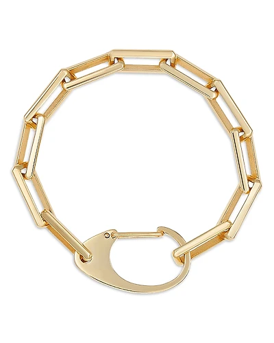 Luis Morais Men's 14K Yellow Gold Eye of the Idol Large Clasp Link Bracelet