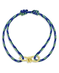 Luis Morais Men's 14K Yellow Gold Large Twisted Wire Blue & Yellow Cord Bracelet