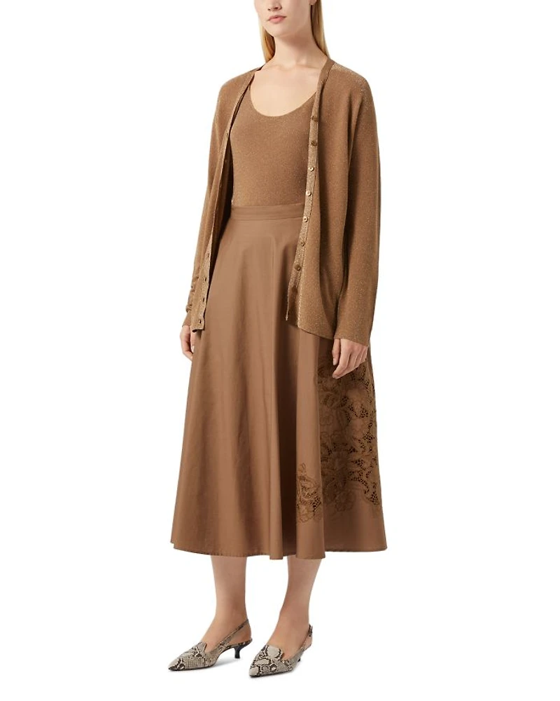 1A Uscita Cremona Embroidered Midi Skirt