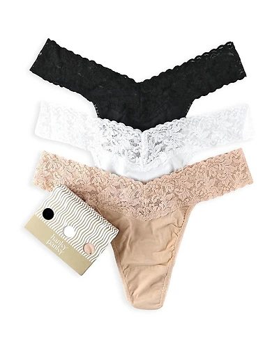 Hanky Panky SupimaCotton Original-Rise Thongs, Set of 3