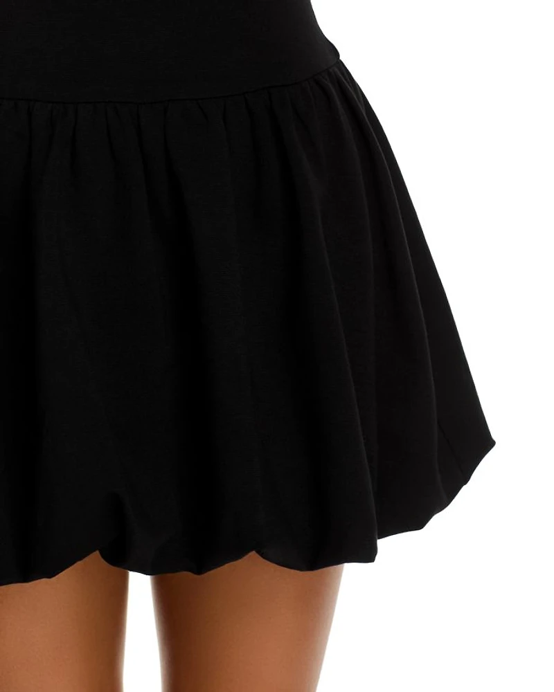 Ponte Mock Neck Bubble Mini Dress - Exclusive