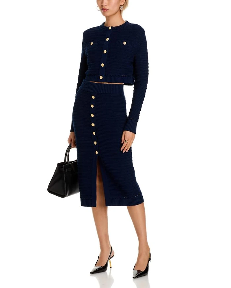 Tani Button Front Knit Skirt