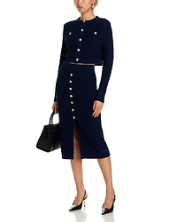 Tani Button Front Knit Skirt