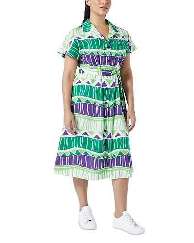 Voyage 2A Uscita Calca Printed Lapel Dress