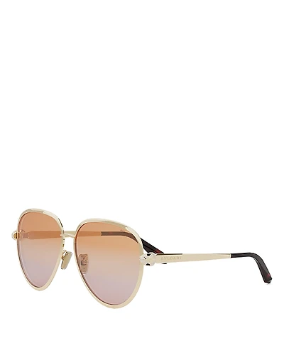 Bvlgari Serpenti Forever Pilot Metal Sunglasses, 59mm