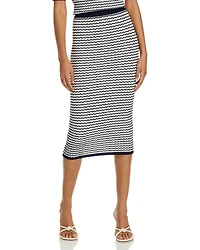 Wavy Striped Midi Skirt