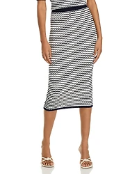 Essentiel Antwerp Wavy Striped Midi Skirt