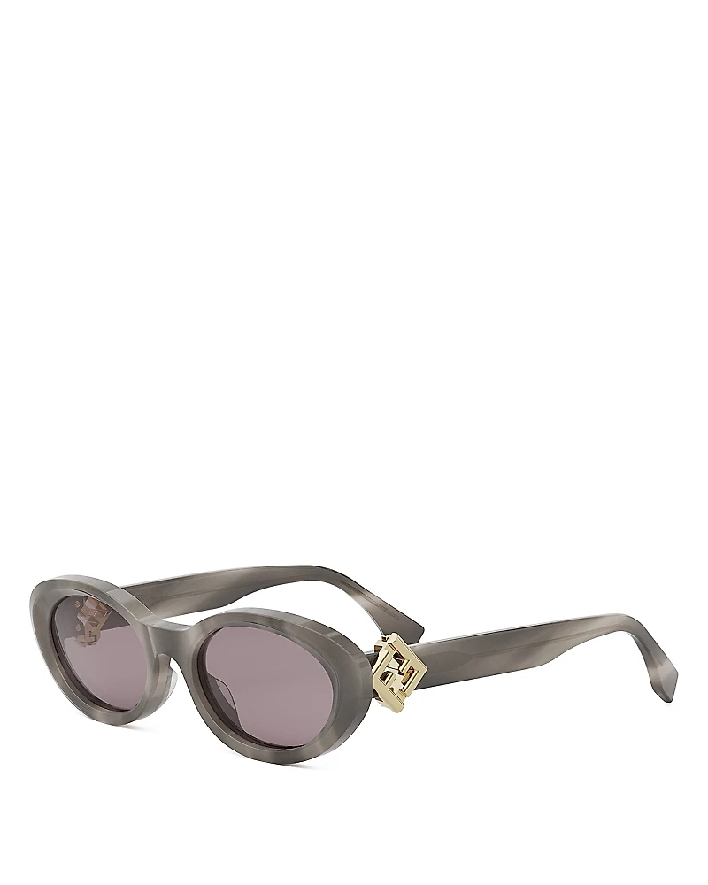 Fendi Ff Diamonds Oval Sunglasses, 53mm