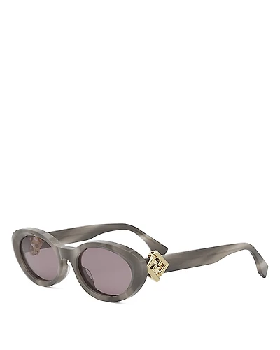 Fendi Ff Diamonds Oval Sunglasses, 53mm
